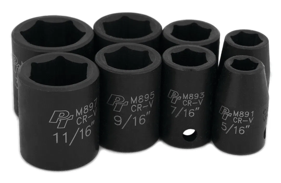 M588DB – PERFORM TOOL Socket Set, 3/8 Inch Drive Standard Impact Black/ Chrome Vanadium Steel With Size Of 5/16 Inch/...